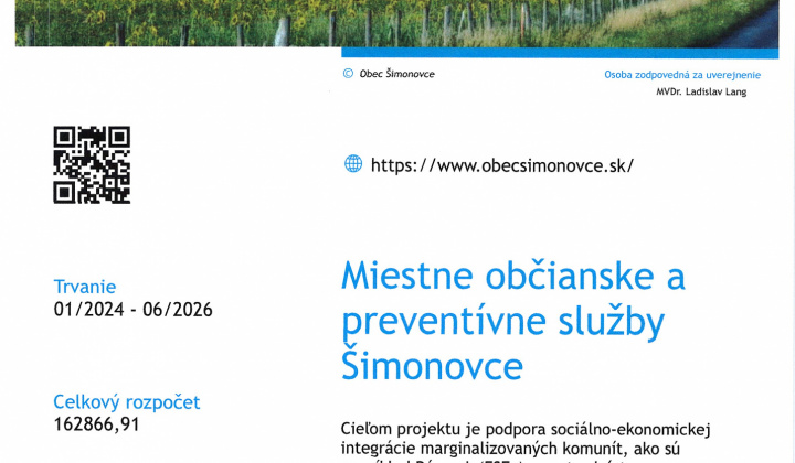 Fotka - Obec Šimonovce - MOaPS plagát